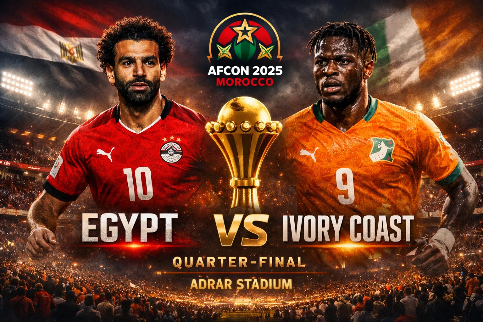 5 مجانية.. القنوات المفتوحة الناقلة لمباراة مصر وكوت ديفوار غدا في دور 8 لكأس أفريقيا 2026