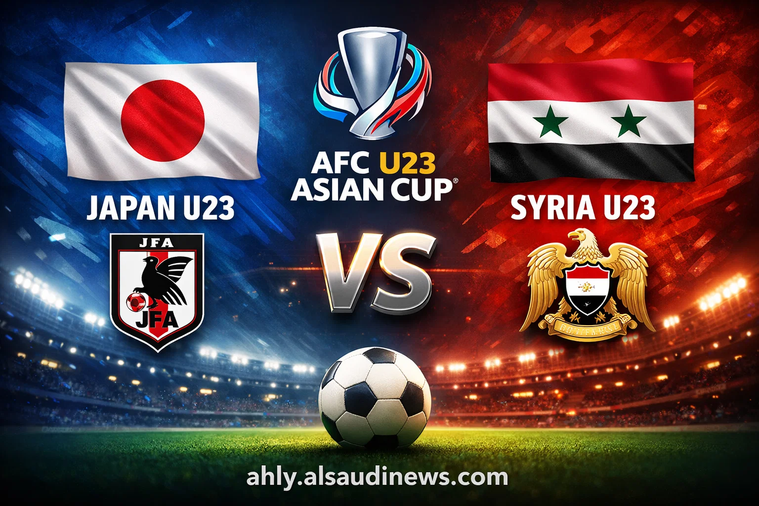 يلا شوت منتخب اليابان تحت 23 ضد سوريا.. مشاهدة مباراة سوريا واليابان اليوم بث مباشر في إفتتاح كأس آسيا الأولمبي